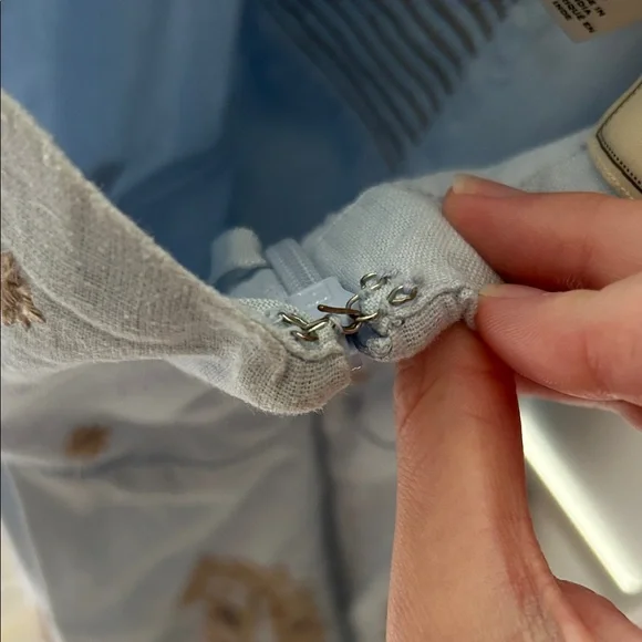 Moulinette Soeurs Light Blue and Brown Embroidered Tank Top - Picture 7 of 8